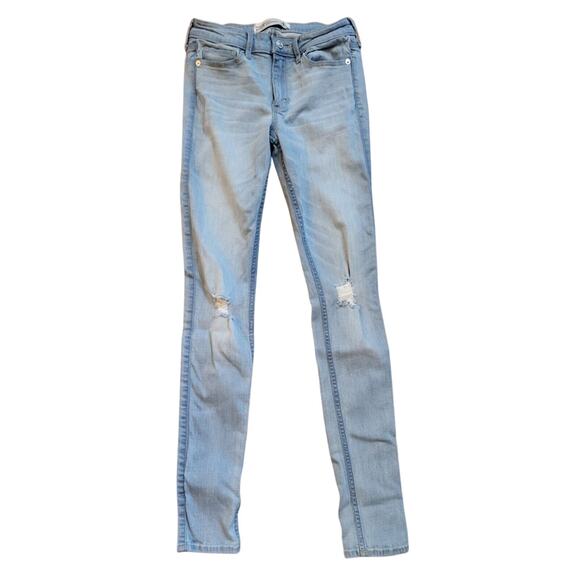Abercrombie & Fitch Jeans Women (4L) 26X31 Super Skinny Low Rise Distressed - Picture 1 of 16